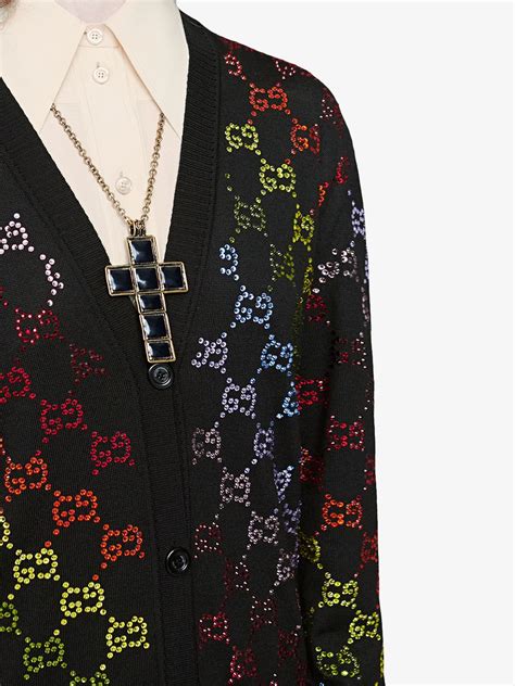 gucci rhinestone sweater|farfetch gucci cardigan.